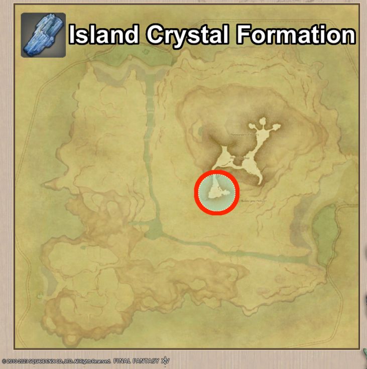 Main location of Island Crystal Formation on Island Sanctuary