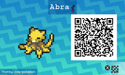 Abra QR Code for Pokémon Sun and Moon QR Scanner