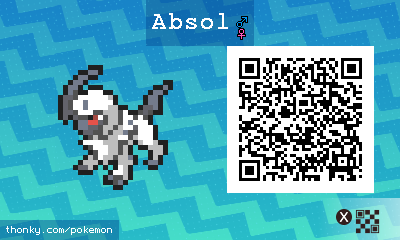Absol QR Code for Pokémon Sun and Moon QR Scanner