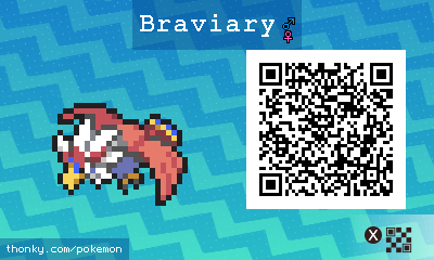 Braviary QR Code for Pokémon Sun and Moon
