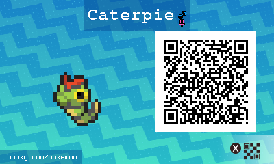 Caterpie QR Code for Pokémon Sun and Moon QR Scanner