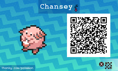Chansey QR Code for Pokémon Sun and Moon QR Scanner