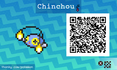Chinchou QR Code for Pokémon Sun and Moon QR Scanner