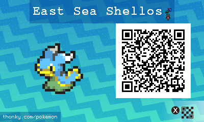 East Sea Shellos QR Code for Pokémon Sun and Moon QR Scanner