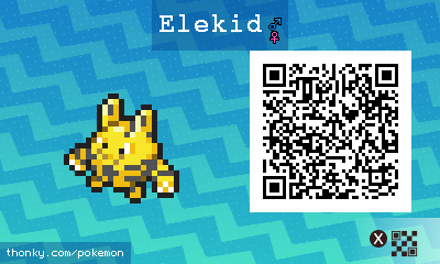 Elekid QR Code for Pokémon Sun and Moon QR Scanner