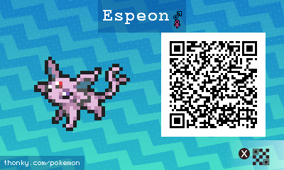 Espeon QR Code for Pokémon Sun and Moon