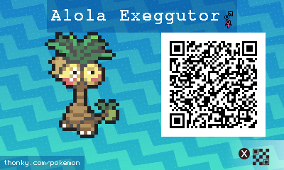 Alola Exeggutor QR Code for Pokémon Sun and Moon