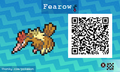 Fearow QR Code for Pokémon Sun and Moon QR Scanner