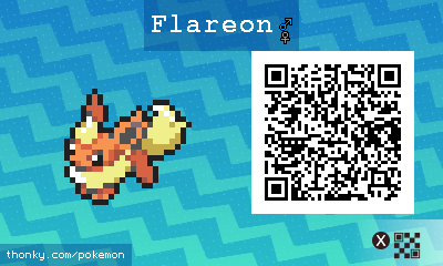 Flareon QR Code for Pokémon Sun and Moon QR Scanner