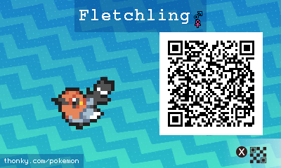 Fletchling QR Code for Pokémon Sun and Moon