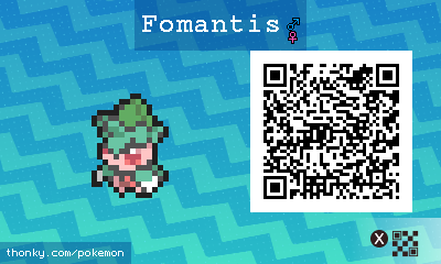 Fomantis QR Code for Pokémon Sun and Moon