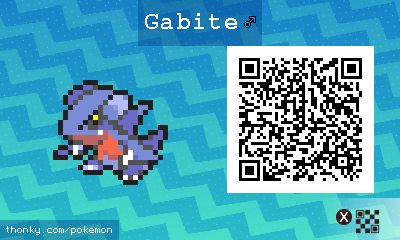 Gabite ♂ QR Code for Pokémon Sun and Moon QR Scanner