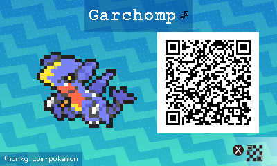 Garchomp ♂ QR Code for Pokémon Sun and Moon QR Scanner