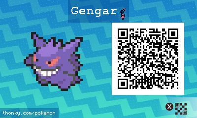Gengar QR Code for Pokémon Sun and Moon QR Scanner