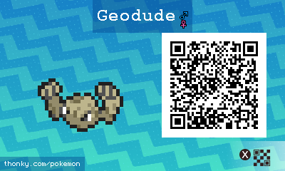 Geodude QR Code for Pokémon Sun and Moon QR Scanner