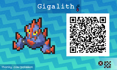Gigalith QR Code for Pokémon Sun and Moon