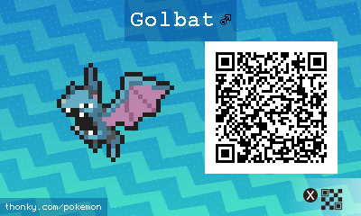 Golbat ♂ QR Code for Pokémon Sun and Moon QR Scanner