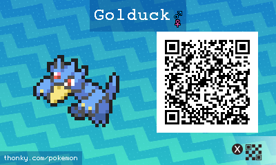 Golduck QR Code for Pokémon Sun and Moon QR Scanner