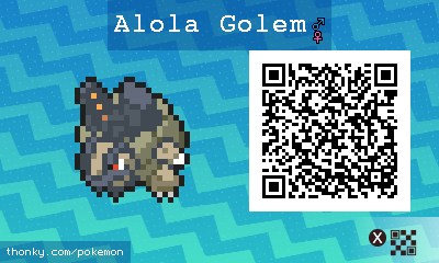 Alola Golem QR Code for Pokémon Sun and Moon