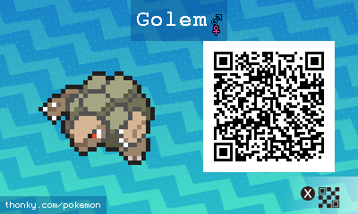 Golem QR Code for Pokémon Sun and Moon QR Scanner