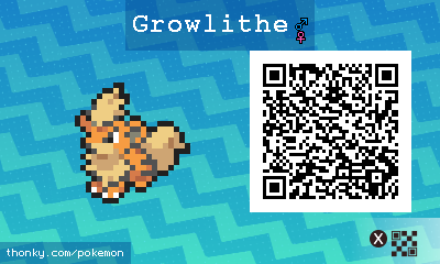 Growlithe QR Code for Pokémon Sun and Moon QR Scanner