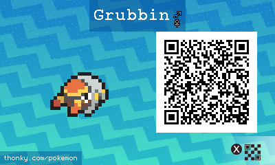 Grubbin QR Code for Pokémon Sun and Moon QR Scanner