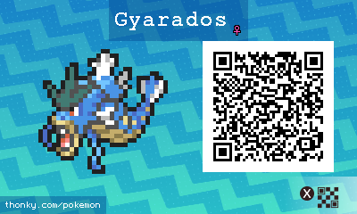 Gyarados ♀ QR Code for Pokémon Sun and Moon QR Scanner