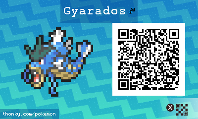 Gyarados ♂ QR Code for Pokémon Sun and Moon