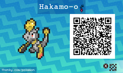 Hakamo-o QR Code for Pokémon Sun and Moon QR Scanner