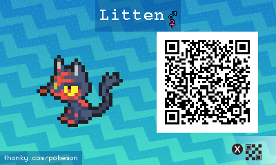 Litten QR Code for Pokémon Sun and Moon QR Scanner
