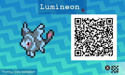 Lumineon ♀ QR Code for Pokémon Sun and Moon QR Scanner