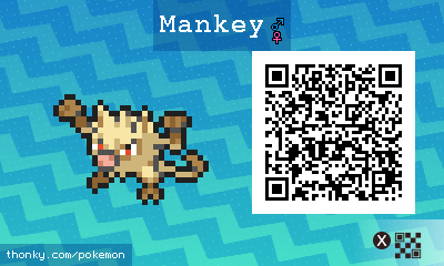 Mankey QR Code for Pokémon Sun and Moon