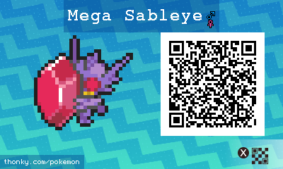 Mega Sableye QR Code for Pokémon Sun and Moon QR Scanner
