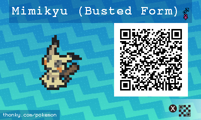 Mimikyu (Busted Form) QR Code for Pokémon Sun and Moon QR Scanner