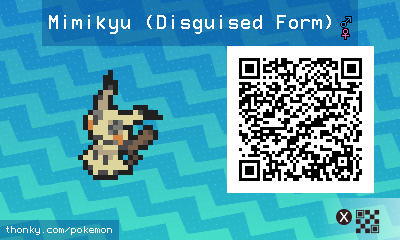 Mimikyu (Disguised Form) QR Code for Pokémon Sun and Moon QR Scanner