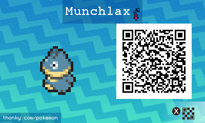 Munchlax QR Code for Pokémon Sun and Moon QR Scanner