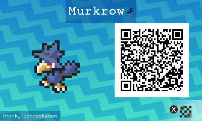Murkrow ♂ QR Code for Pokémon Sun and Moon QR Scanner