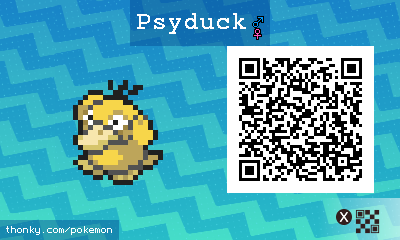 Psyduck QR Code for Pokémon Sun and Moon