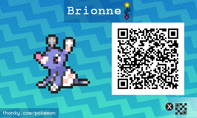 Shiny Brionne QR Code for Pokémon Sun and Moon