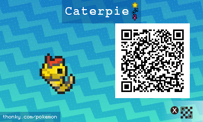 Shiny Caterpie QR Code for Pokémon Sun and Moon QR Scanner