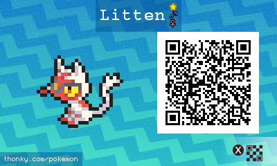Shiny Litten QR Code for Pokémon Sun and Moon