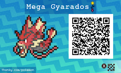 Shiny Mega Gyarados QR Code for Pokémon Sun and Moon QR Scanner