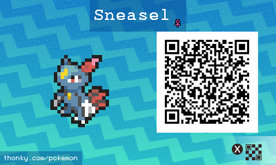 Sneasel ♀ QR Code for Pokémon Sun and Moon QR Scanner