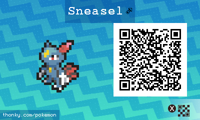 Sneasel ♂ QR Code for Pokémon Sun and Moon QR Scanner