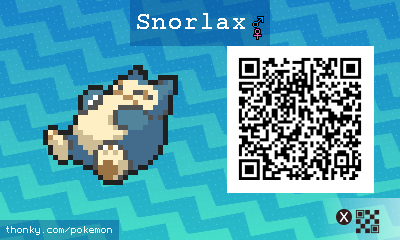 Snorlax QR Code for Pokémon Sun and Moon