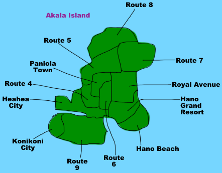 Akala Island of the Alola Region in Pokémon Sun and Moon