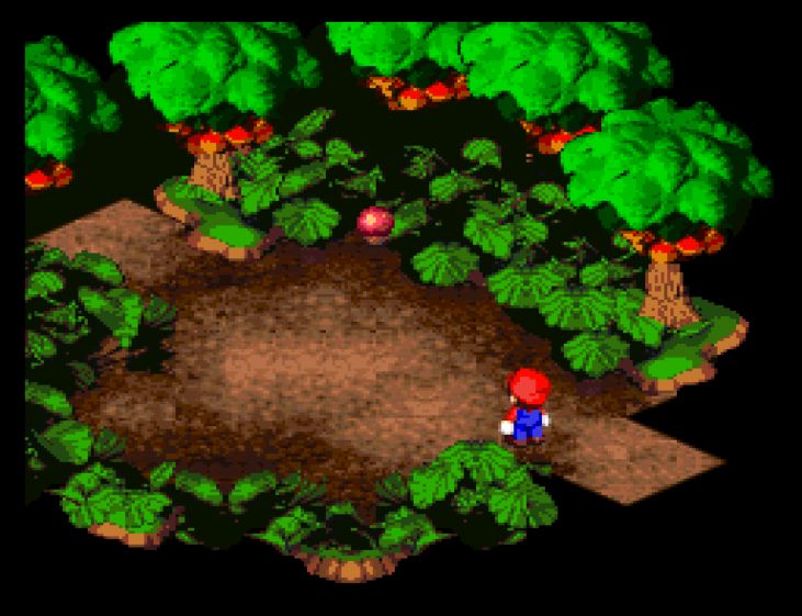 After you meet Gaz in Rose Town and hear rumors that Geno went into the Forest Maze, you go to investigate.