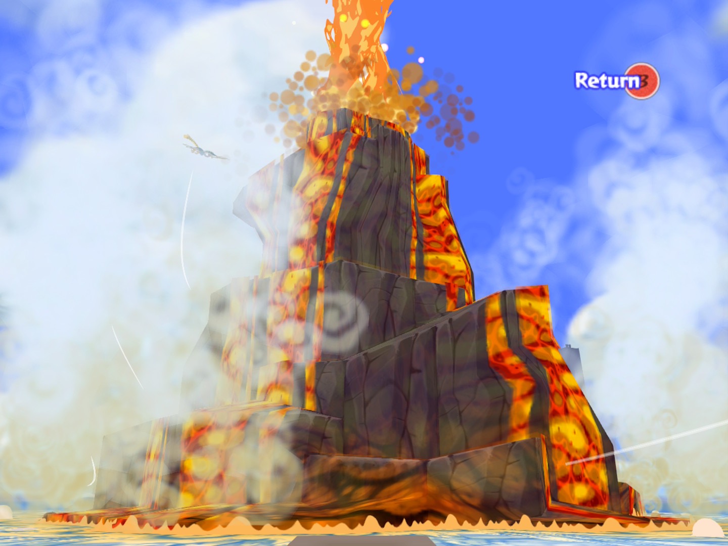 To power up the Master Sword, Link first needs a treasure from the mysterous Fire Mountain island. To power up the Master Sword, Link first needs a treasure from the mysterous Fire Mountain island.
