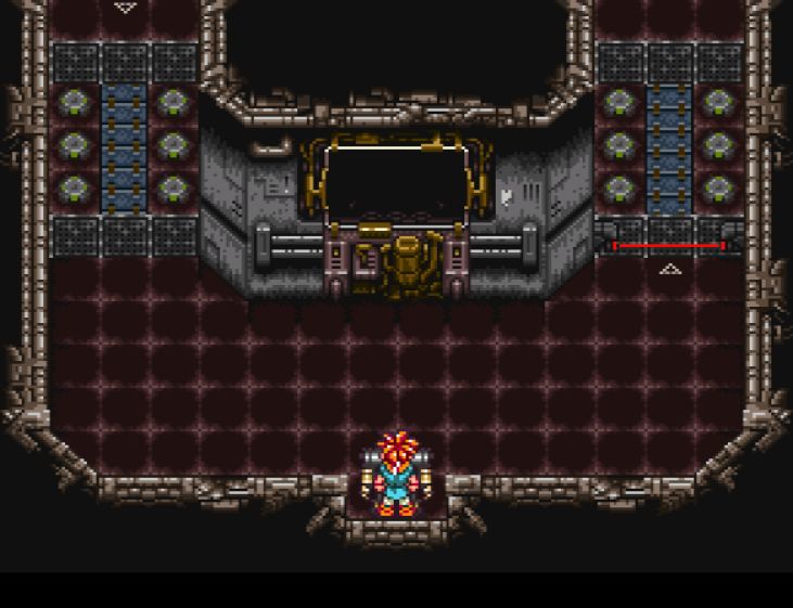 Crono and his friends arrive in the Factory north of Proto Dome.