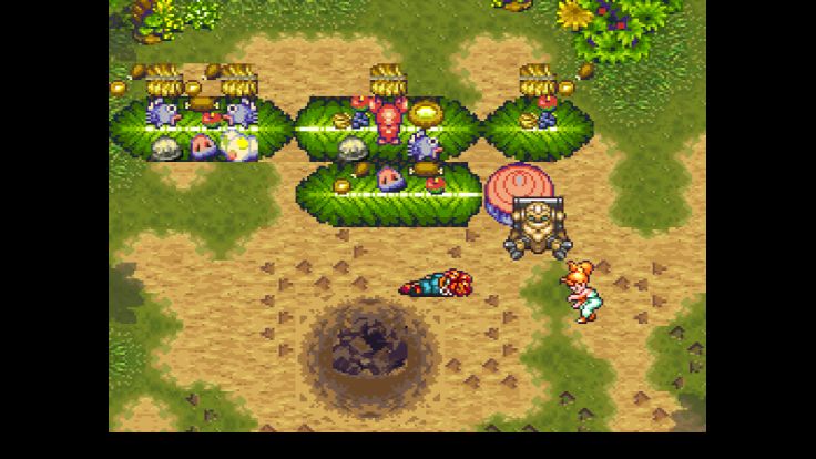 Crono and his friends wake up after a night of partying with Ayla and her people.